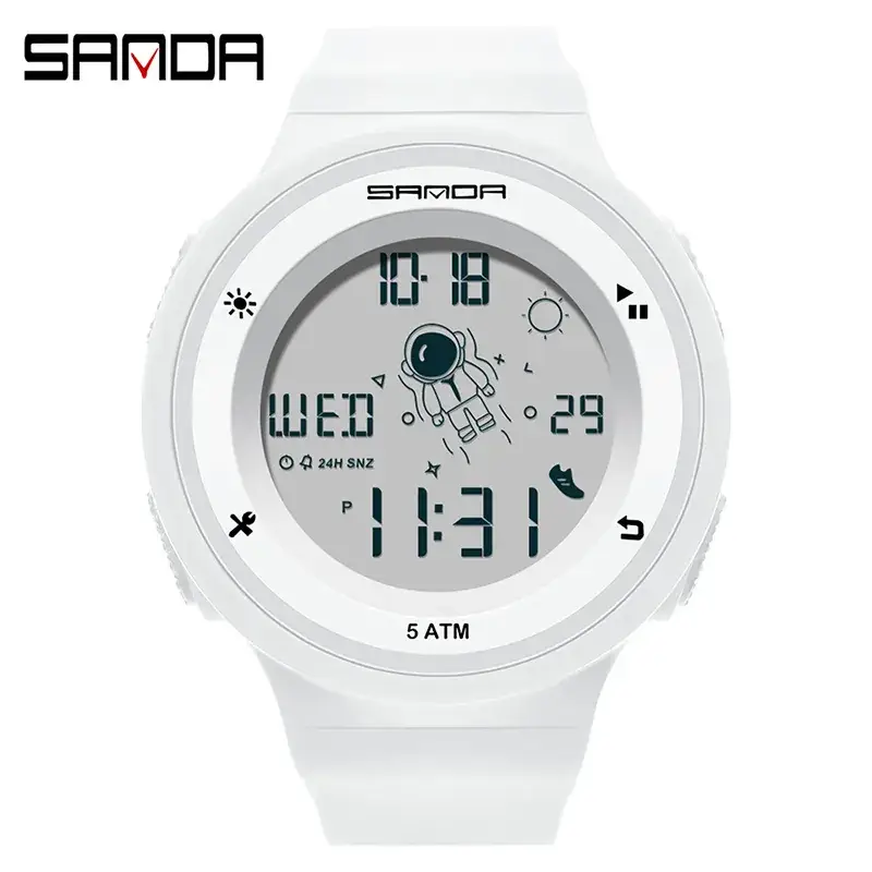 Sanda Pink Digital Smart Wristwatch with Dual Display - Image 4
