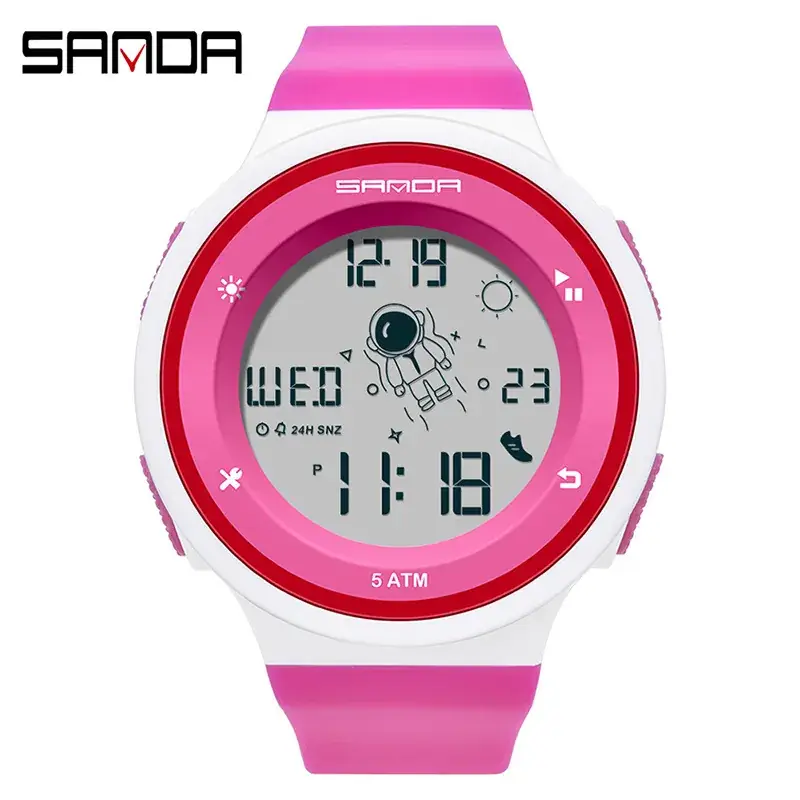 Sanda Pink Digital Smart Wristwatch with Dual Display - Image 5