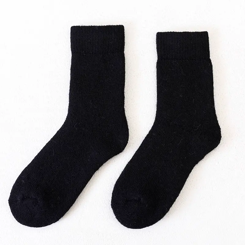 Winter Super Thick Wool Socks Men's and Women's Warm Wool Socks Thickened fleece-lined Towel Socks Solid Color Wool Socks