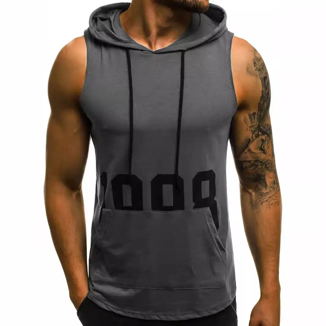 Men's 1998 Printed Sleeveless Hooded T-Shirt Green - Image 4