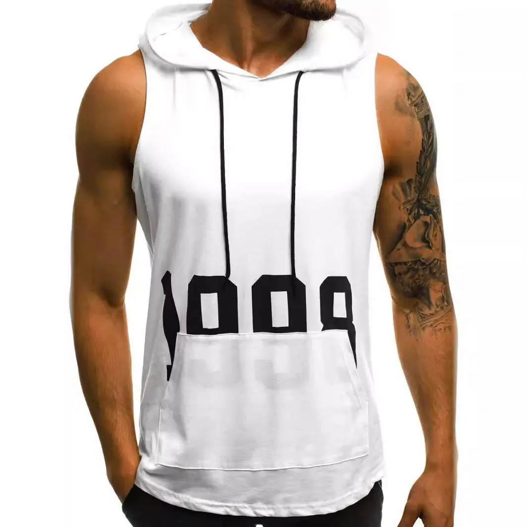 Men's 1998 Printed Sleeveless Hooded T-Shirt Green - Image 5