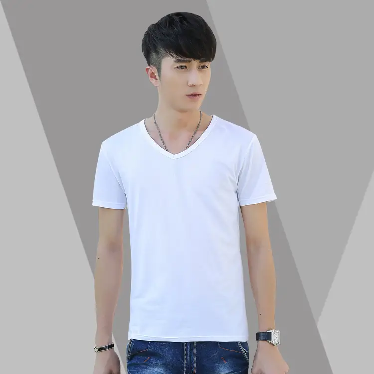 Men's 2021 Summer Round Neck T-Shirt Navy Blue - Image 2