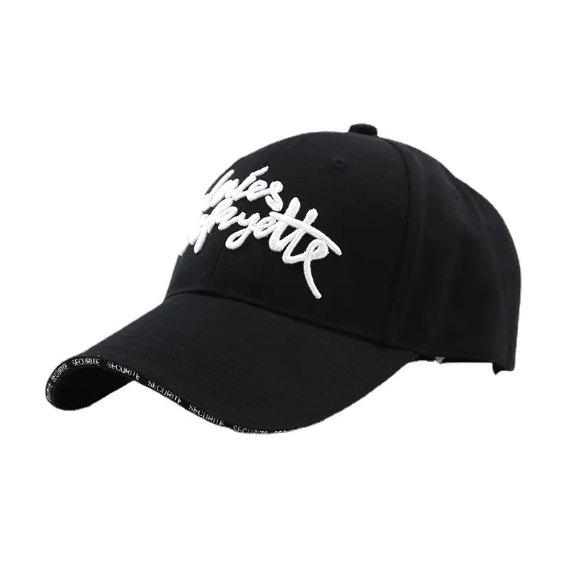 Mi Mi Same Style Black Embroidered Peaked Cap