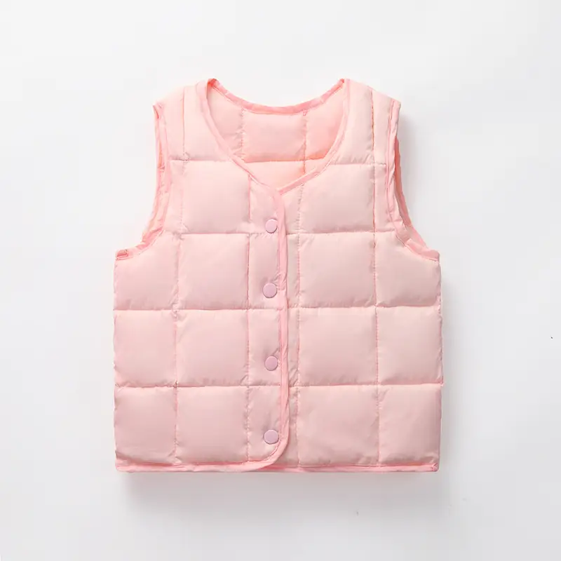 Light Blue Duck Down Vest for Boys Girls 0-3Yr