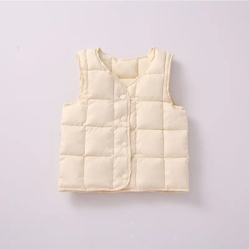 Light Blue Duck Down Vest for Boys Girls 0-3Yr