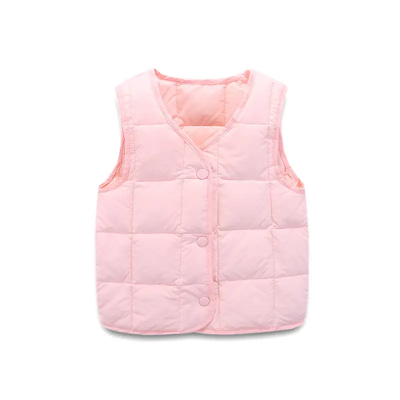 Light Blue Duck Down Vest for Boys Girls 0-3Yr