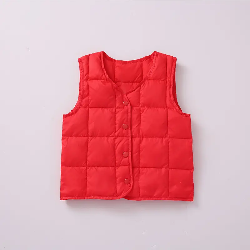 Light Blue Duck Down Vest for Boys Girls 0-3Yr