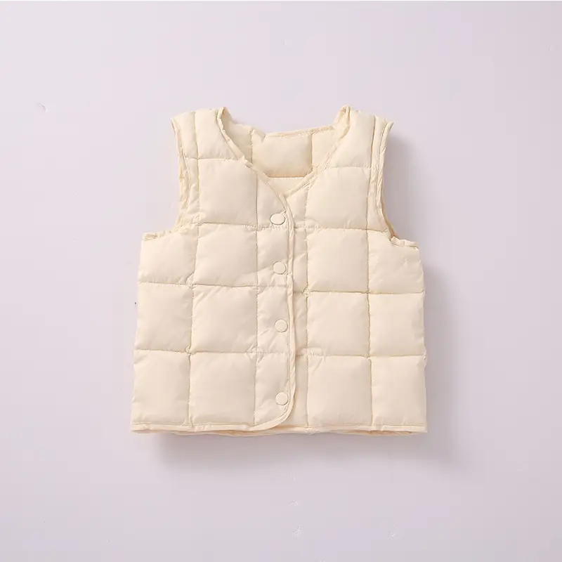 Light Blue Duck Down Vest for Boys Girls 0-3Yr