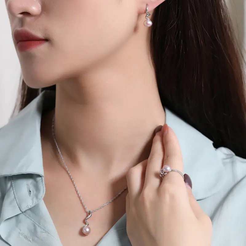 S925 Sterling Silver Pearl Cross Design Earrings - Image 5