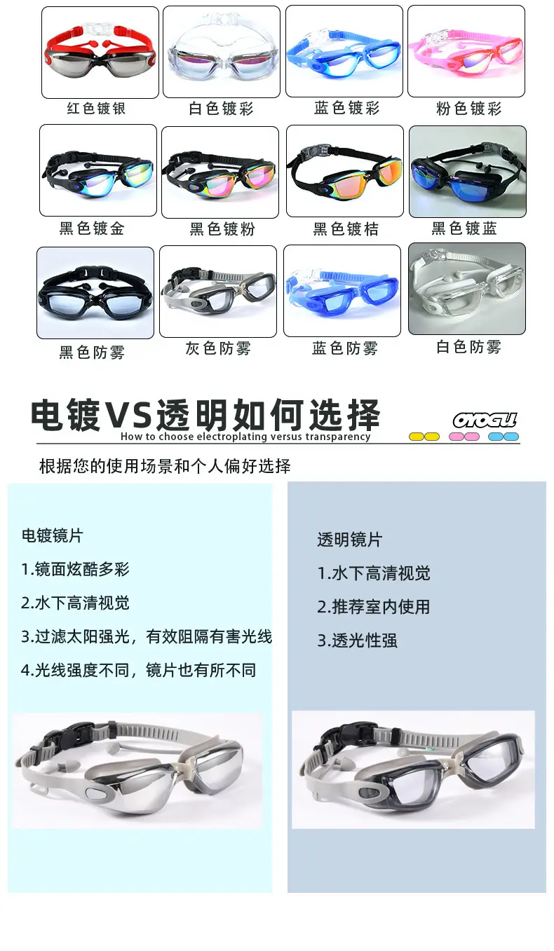 Cross-Border High-Definition Swimming Goggles, Anti-Fog, Eye-Proof, Silicone Myopia Glasses, Waterproof Swimming Equipment, Electroplated Swimming Goggles Wholesale — feature 13