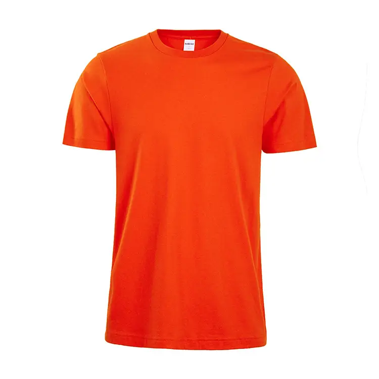 Orange Cotton Short Sleeve T-Shirt for Men