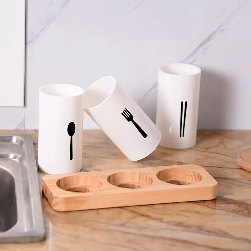 Cross-Border Pine Base Chopstick Barrel Storage Box - Image 5