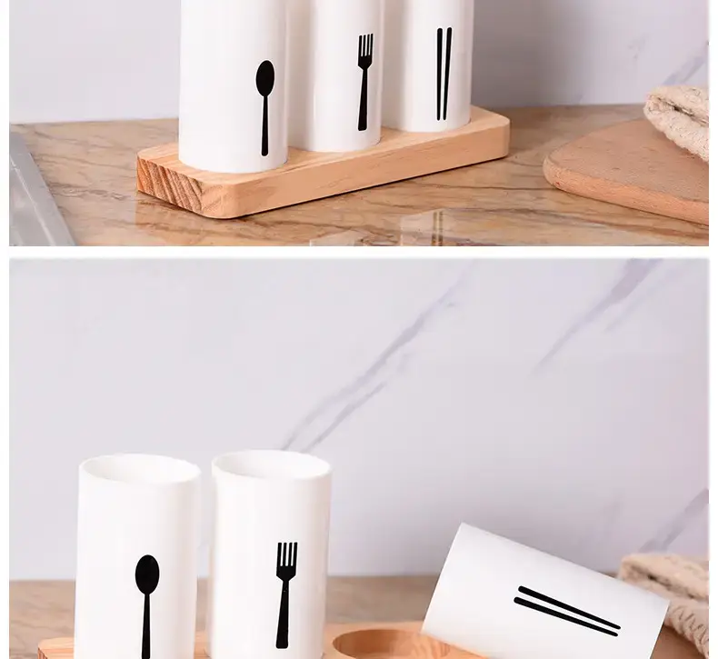 Cross-Border Pine Base Chopstick Barrel Storage Box — feature 15