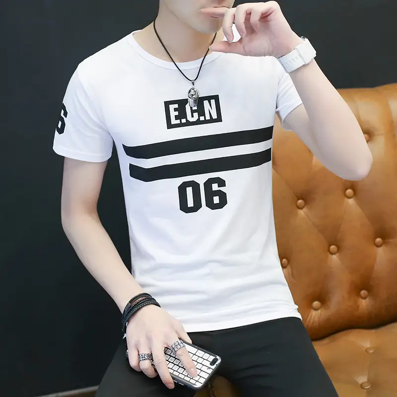 2017 Men White Graphic Short Sleeve T-shirt - Image 16