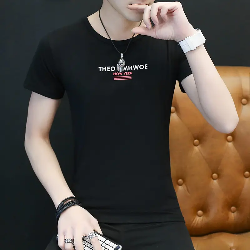 2017 Men White Graphic Short Sleeve T-shirt - Image 4