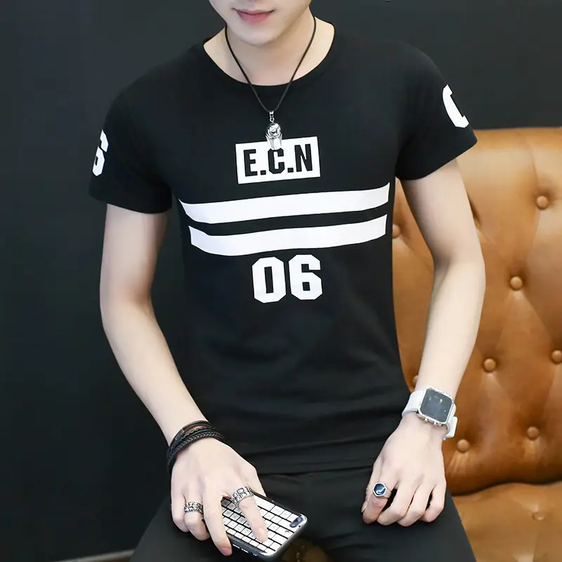 2017 Men White Graphic Short Sleeve T-shirt - Image 6