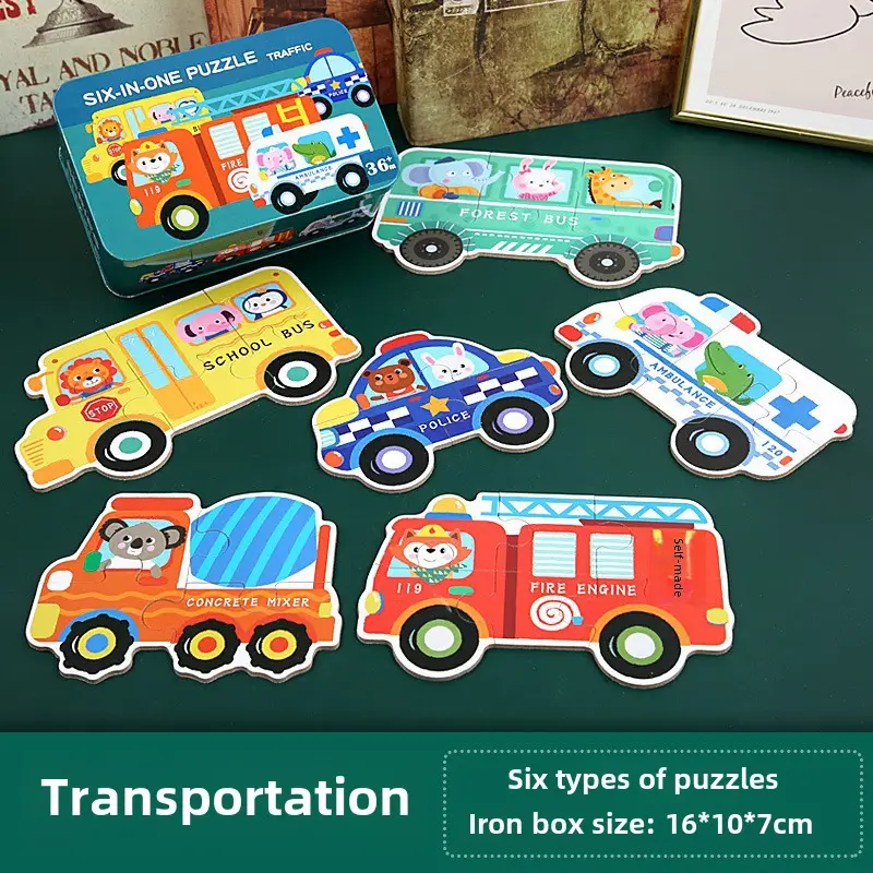 Children's Animal Jigsaw Puzzle 6-in-1 3-6Yrs - Image 2