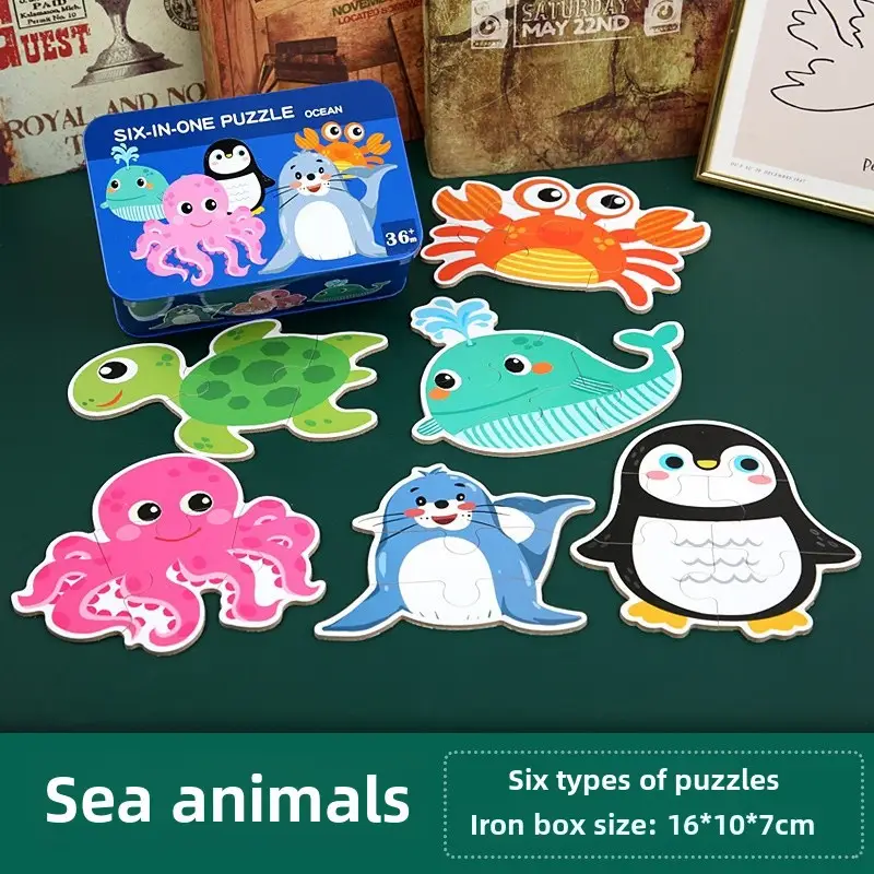 Children's Animal Jigsaw Puzzle 6-in-1 3-6Yrs - Image 5