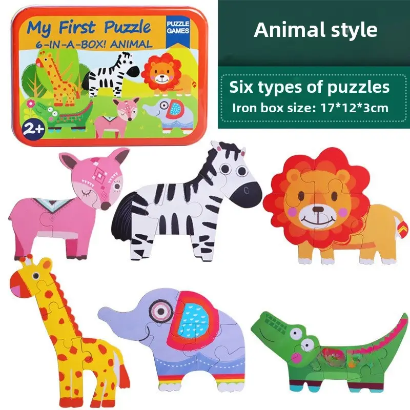 Children's Animal Jigsaw Puzzle 6-in-1 3-6Yrs - Image 6