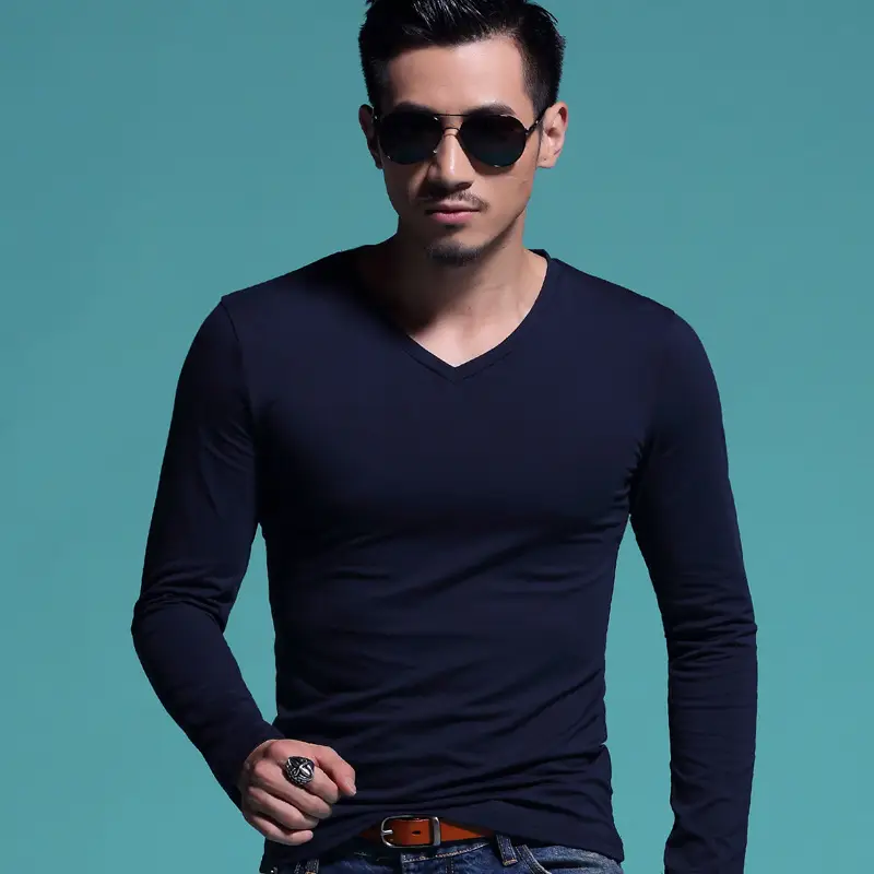 Men's Black Military T-Shirt Long Sleeve Winter