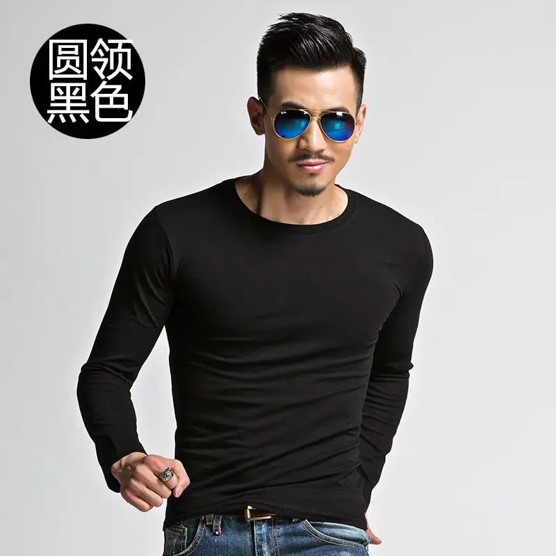 Men's Black Military T-Shirt Long Sleeve Winter