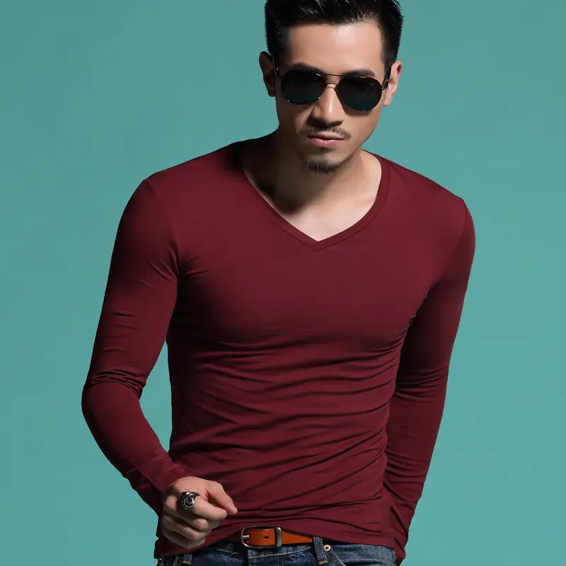 Men's Black Military T-Shirt Long Sleeve Winter