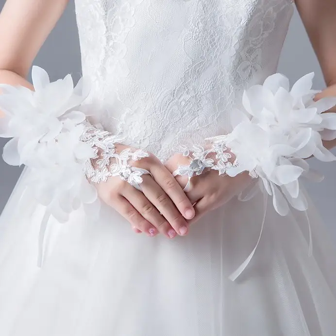Dream Flower Princess Gloves for Girls' Dress Wrist - Image 4