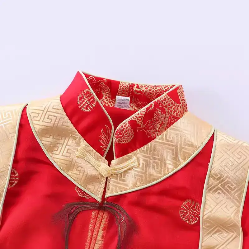 New Boys' Red Tang Suit Ethnic One-Year Old Suit - Image 18