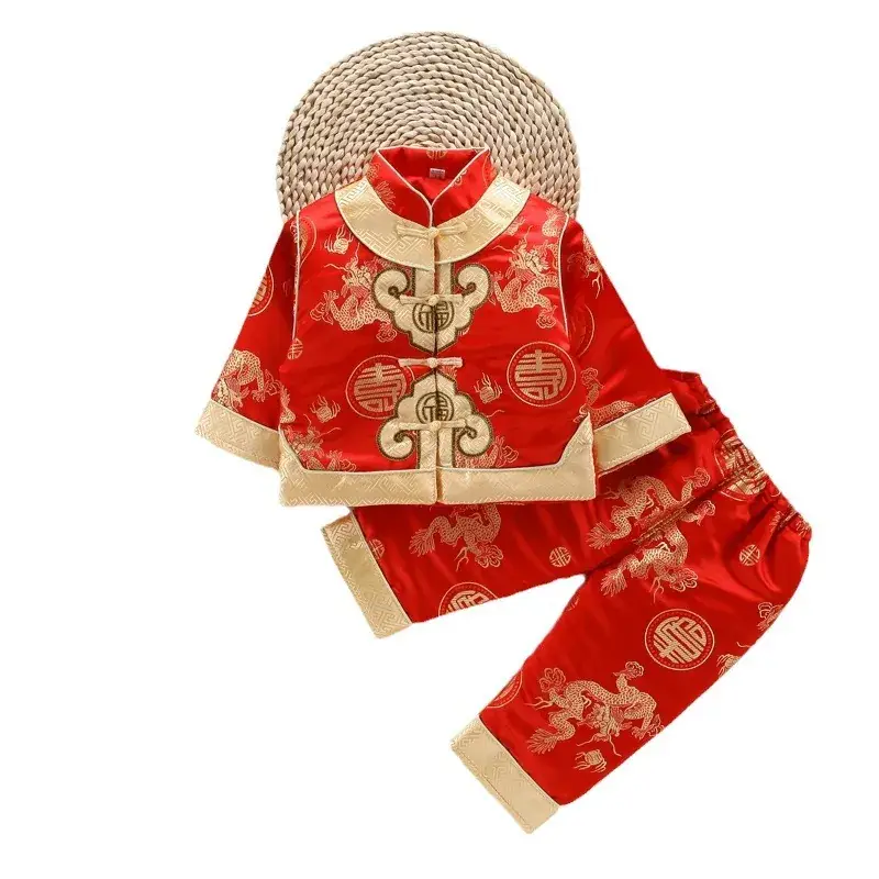 New Boys' Red Tang Suit Ethnic One-Year Old Suit - Image 20
