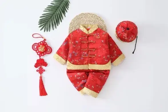 New Boys' Red Tang Suit Ethnic One-Year Old Suit - Image 15