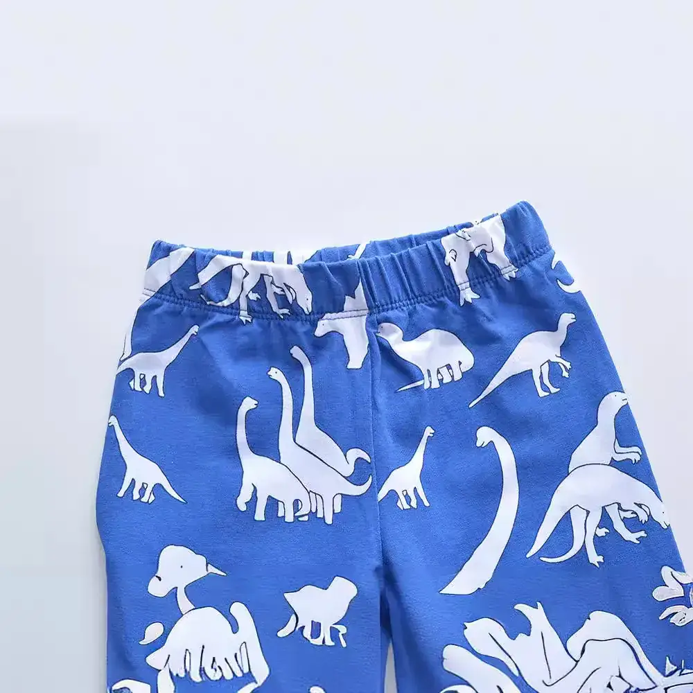 Blue Cartoon Printed Kids Leggings Set - Image 3