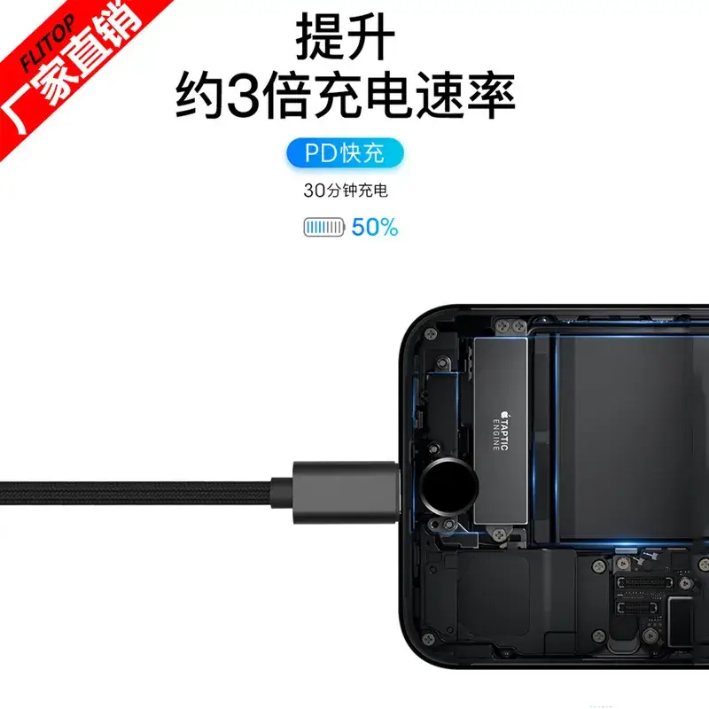 Fast Charging Cable 65W Type-C Braided Black