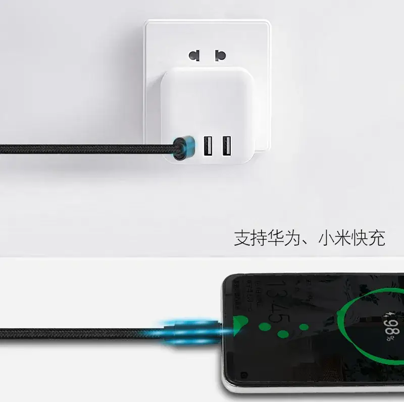Fast Charging Cable 65W Type-C Braided Black
