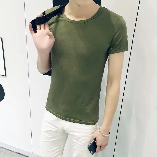 Men's 2024 Summer T-Shirt Brown Loose Large - Image 10