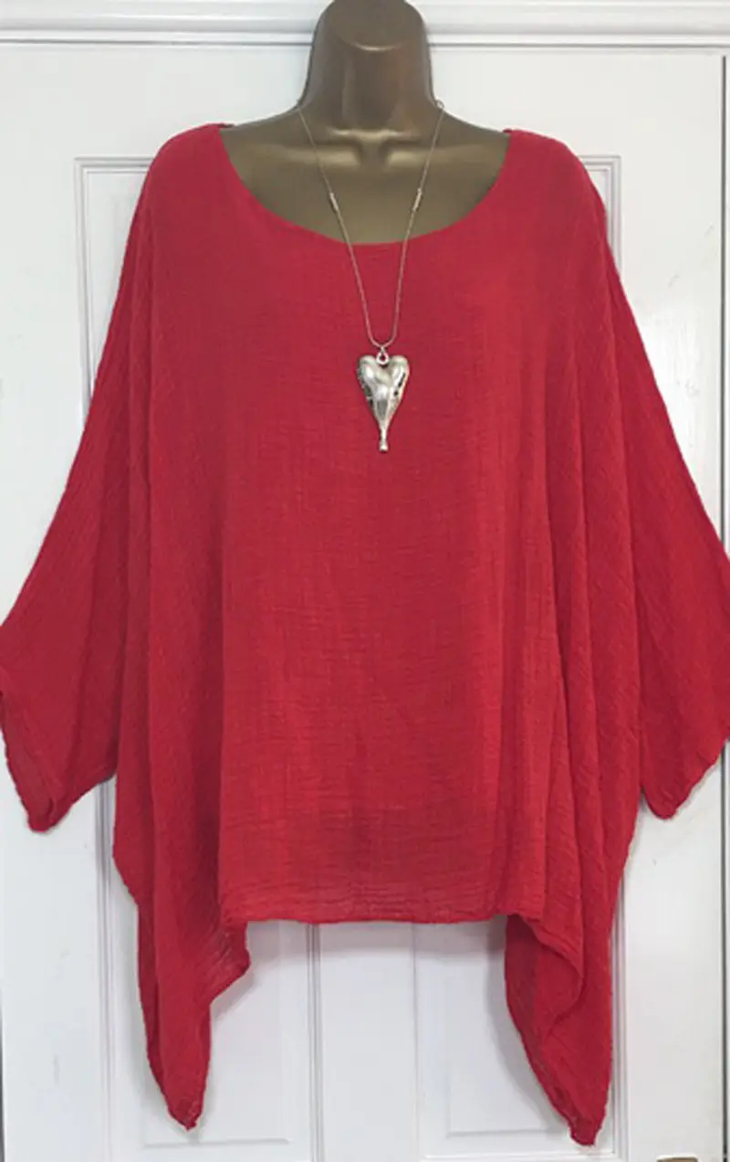 Women's Light Pink Irregular Cotton Top 2024 - Image 3