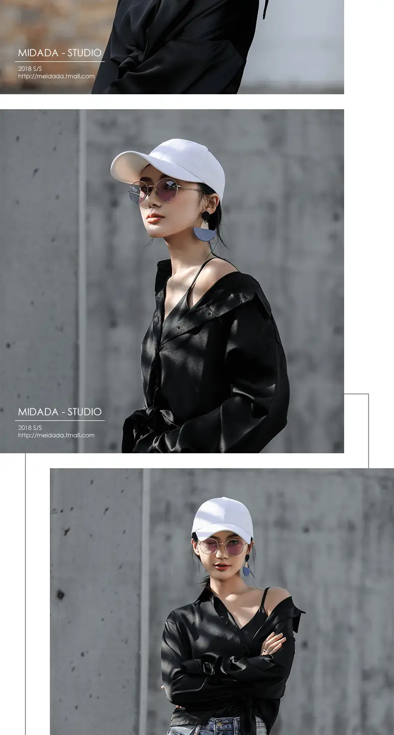 11cm Long Brim Black Baseball Cap for Women — feature 9