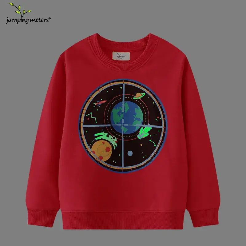 Kids Black Graphic Sweatshirt Long Sleeve Terry Cloth - Image 17