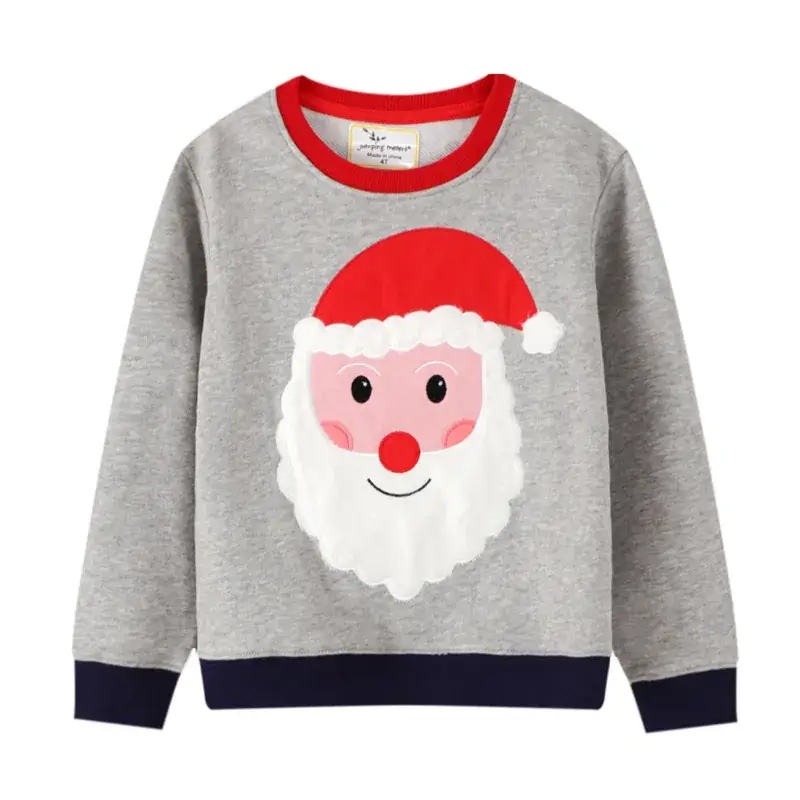 Kids Black Graphic Sweatshirt Long Sleeve Terry Cloth - Image 6