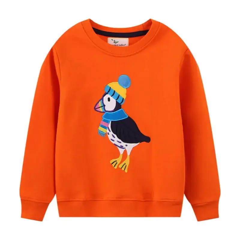 Kids Black Graphic Sweatshirt Long Sleeve Terry Cloth - Image 13