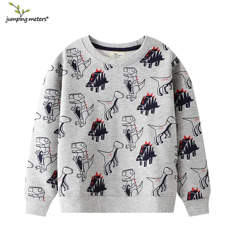 Kids Black Graphic Sweatshirt Long Sleeve Terry Cloth - Image 15