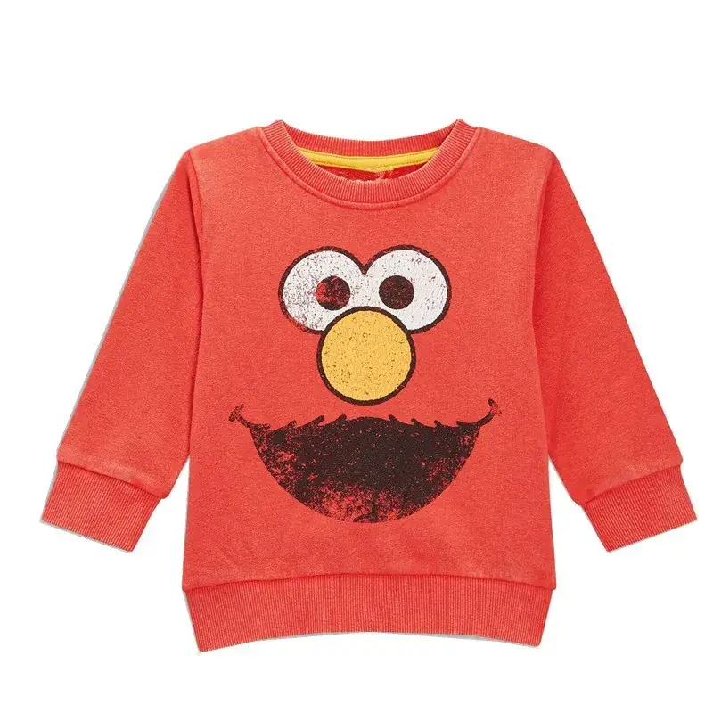 Kids Black Graphic Sweatshirt Long Sleeve Terry Cloth - Image 2