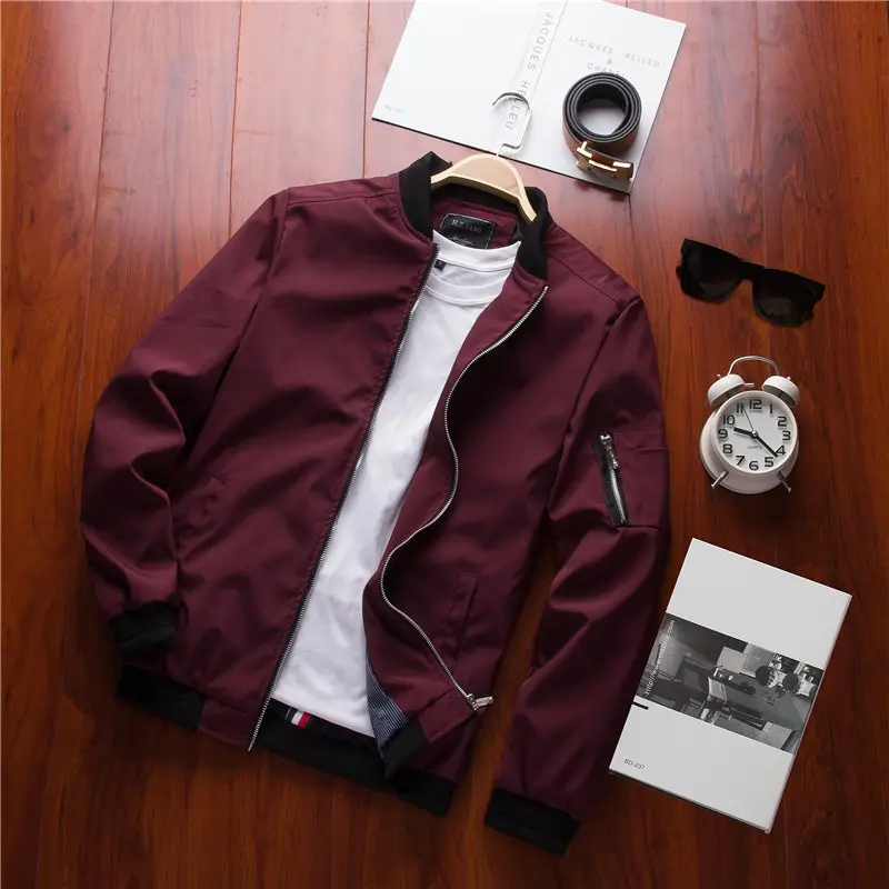 Men's Navy Blue Thin Jacket with White Trim - Image 9