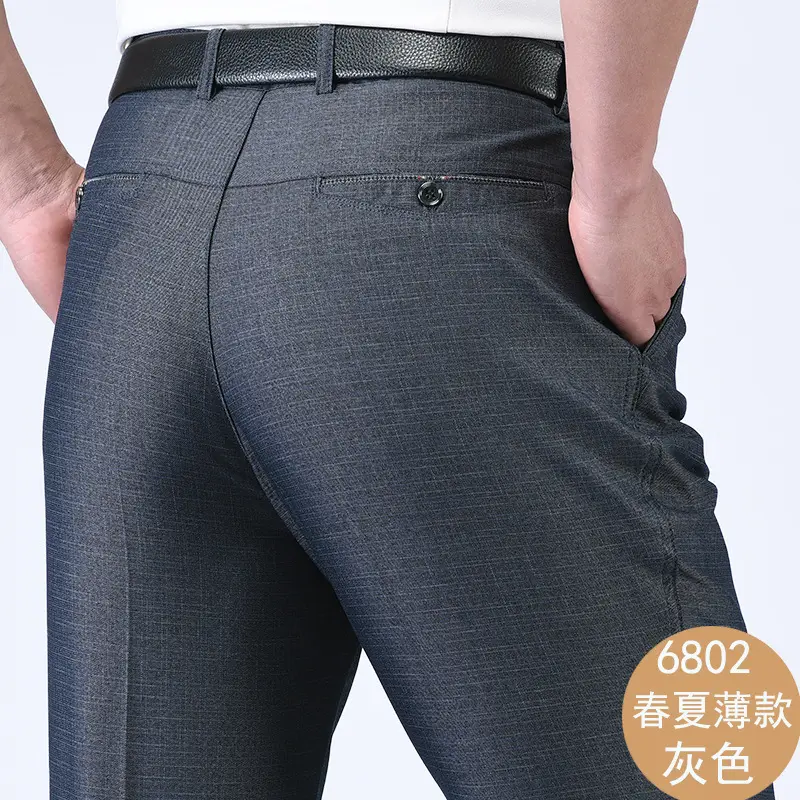 Men's Black Thick Waist Pants 8295# - Image 3