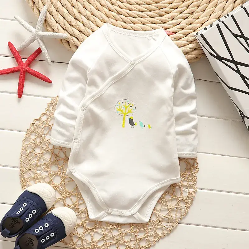 Baby Cotton Fart Design Long Sleeve Bodysuit White - Image 11