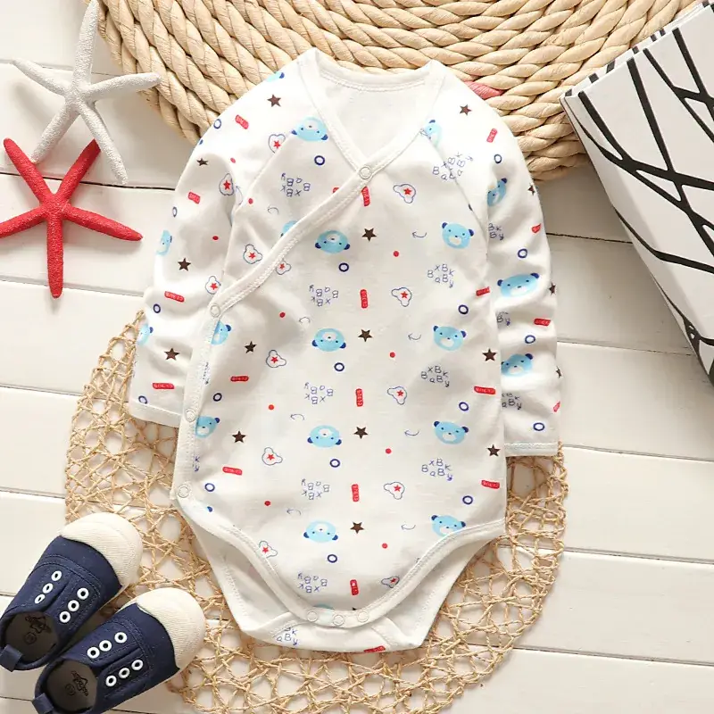 Baby Cotton Fart Design Long Sleeve Bodysuit White - Image 12