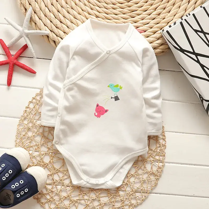 Baby Cotton Fart Design Long Sleeve Bodysuit White - Image 8