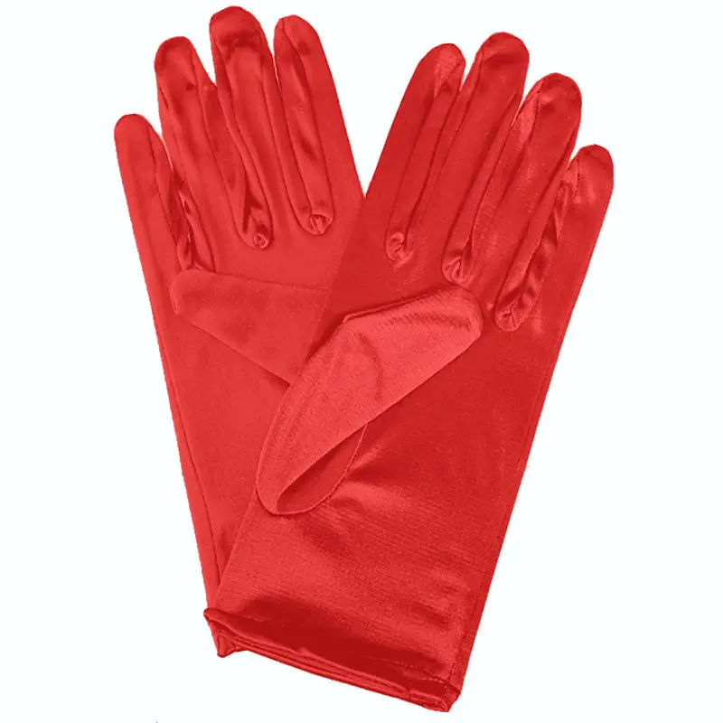 White satin wedding glove for girls' dance performance