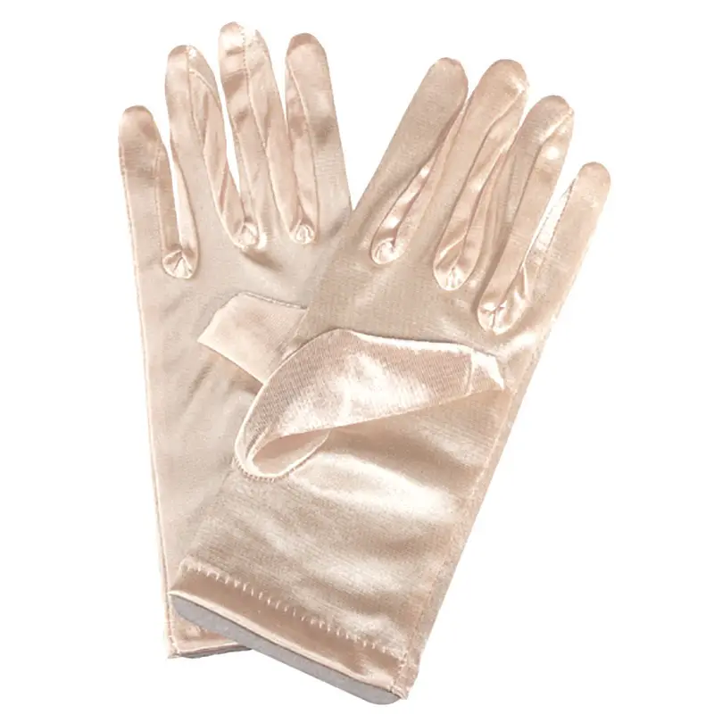 White satin wedding glove for girls' dance performance — feature 6