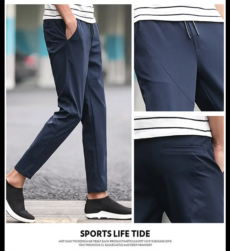 Men's Slim Stretch Casual Pants Black New Summer — feature 12