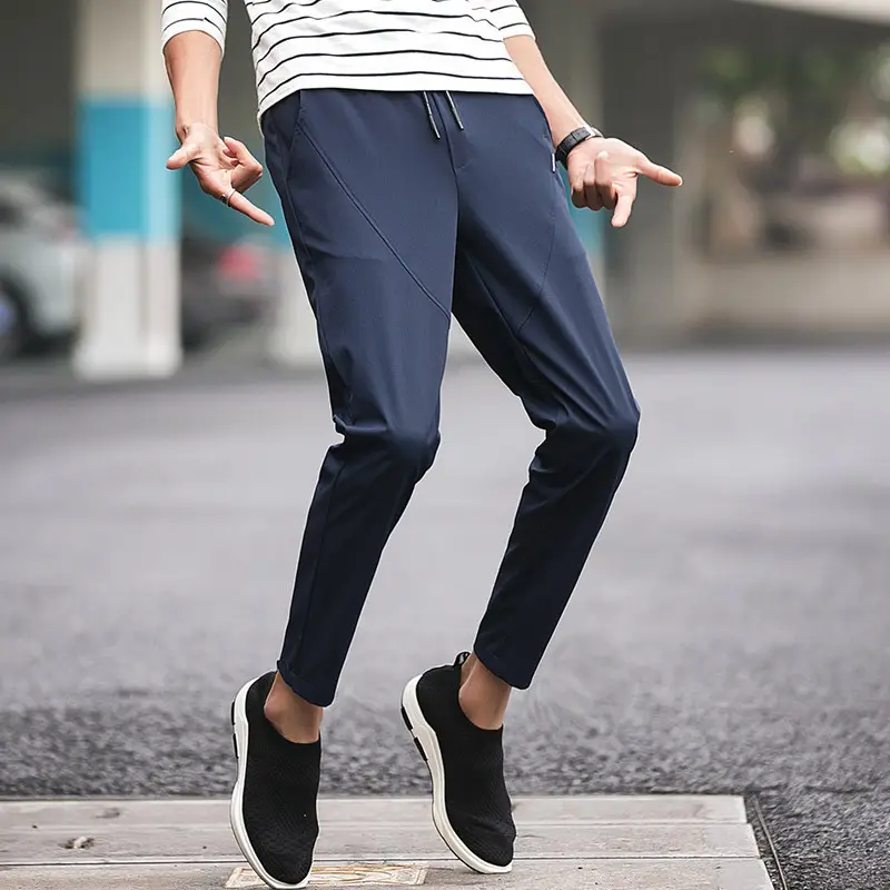 Men's Slim Stretch Casual Pants Black New Summer - Image 3